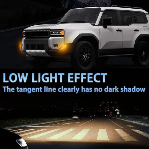 Switchback أبيض / كهرماني LED ضوء الضباب الأمامي DRL / ميزة ضوء إشارة الانعطاف المتوافقة مع Toyota Land Cruiser 2024 2025 الإصدار الأول والقاعدة، Prado 250 LC250 J250 in Saudi Arabia