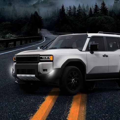 Switchback أبيض / كهرماني LED ضوء الضباب الأمامي DRL / ميزة ضوء إشارة الانعطاف المتوافقة مع Toyota Land Cruiser 2024 2025 الإصدار الأول والقاعدة، Prado 250 LC250 J250 in Saudi Arabia