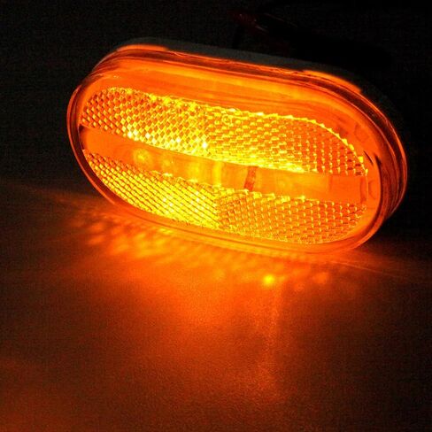 2 × مستطيل 4 بوصة LED مقطورة RV العربة أضواء التخليص الجانبية العنبر 6 الثنائيات ث / عدسة عاكسة سطح جبل عاكس مستطيل أضواء علامة الشاحنة الأمامية الخلفية RV العربة in Saudi Arabia