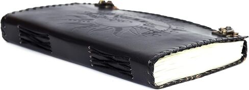 Sun & Moon Emboss journal, 240 Pages journal, Vintage Journal, Sun moon Journal, Leather Sketchbook, Leather Notebook, Leather Journal for Men, Leather Journal for Women (10 x 7 Inch, Black) in Kuwait