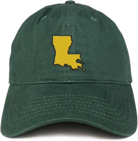 Trendy Apparel Shop Louisiana State Map Embroidered Cotton Dad Hat in Saudi Arabia