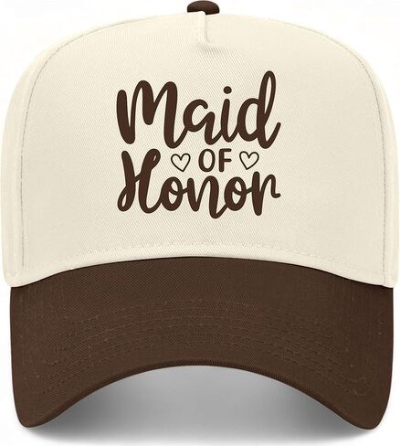 Maid of Honor Cursive Vintage Trucker Hat | Wedding Bride Fiancée Matron Bridesmaid | Premium Snapback Baseball Hat for Women in Saudi Arabia