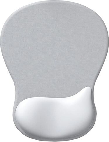 Gel Wrist Rest Mouse Pad-Ergonomic Office Mousepad with Wrist Support-Non-Slip, Design Desk Accessories Mat for Home&Game Decor, Silver Grey in Saudi Arabia