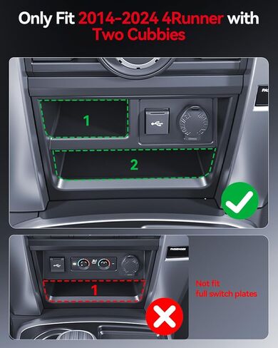 For Toyota 4Runner 2014-2024 Console Console Storage Magnetic Design Slides Smoothly Drawer - [Thickened ABS Material][Easy To Install& 100% Stable] - Cubby Storage Box with Silent Flocking Felt in Saudi Arabia