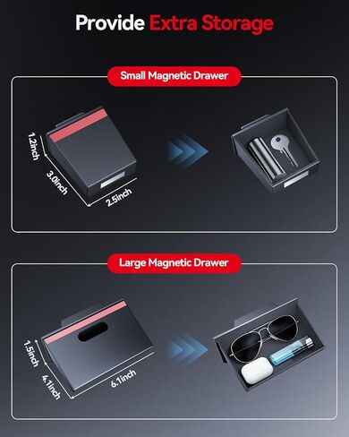 For Toyota 4Runner 2014-2024 Console Console Storage Magnetic Design Slides Smoothly Drawer - [Thickened ABS Material][Easy To Install& 100% Stable] - Cubby Storage Box with Silent Flocking Felt in Saudi Arabia