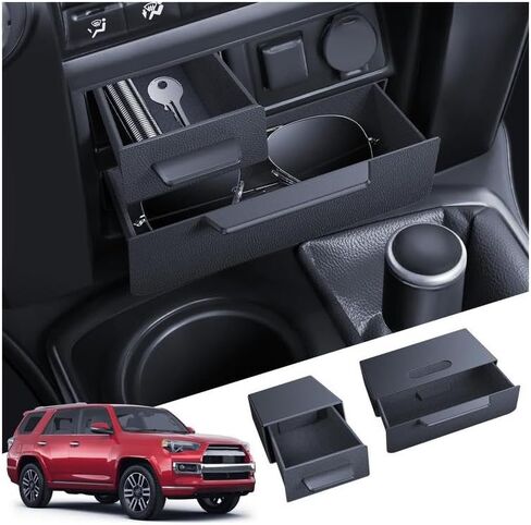 For Toyota 4Runner 2014-2024 Console Console Storage Magnetic Design Slides Smoothly Drawer - [Thickened ABS Material][Easy To Install& 100% Stable] - Cubby Storage Box with Silent Flocking Felt in Saudi Arabia