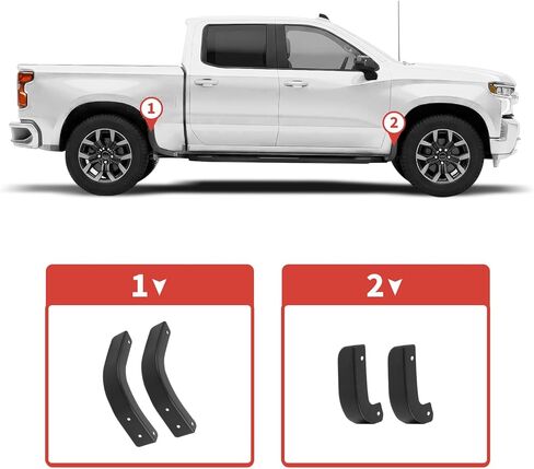 Mud Flap Delete fit for Chevy Silverado 2022+ Front Rear Mud Guard Mudflaps Delete Exterior Accessories in Saudi Arabia