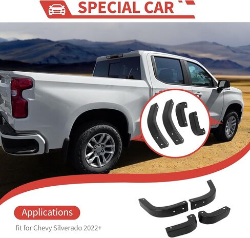 Mud Flap Delete fit for Chevy Silverado 2022+ Front Rear Mud Guard Mudflaps Delete Exterior Accessories in Saudi Arabia