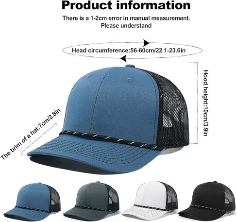 Trucker Hats Women Mens Vintage Running Adjustable Mesh Snapback Hats Beach Rope Golf Baseball Cap in Kuwait