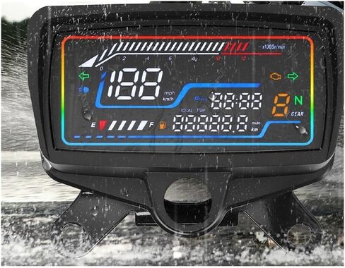 Motorcycle Speedometer Motorcycle Tachometer Odometer Tachometer Instrument Digital Dashboard with for CG125-150 Dual Odometer Tachometer in Kuwait