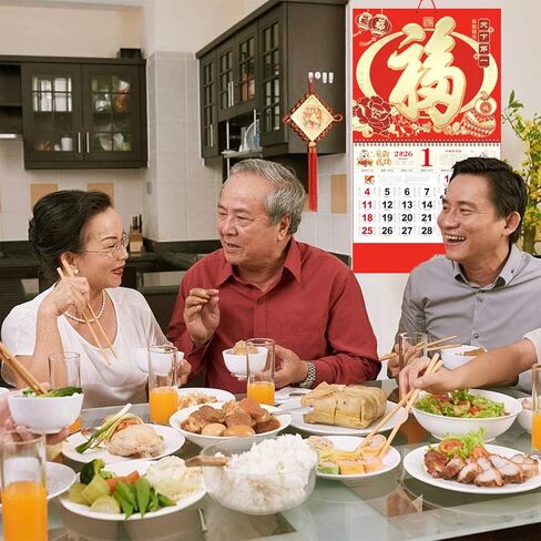 Chinese Calendar 2026 Year of The Horse Wall Calendar Chinese Traditional Calendar Chinese New Year Decoration for Home Restaurant Office and Wall in Kuwait