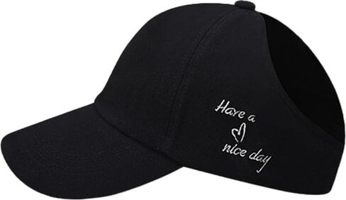 Heart Backless Baseball Hat for Women High Ponytail Baseball Cap Natural Curly Hair Hat Adjustable Running Hat 2026 in Kuwait
