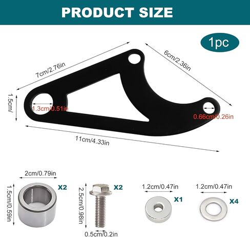 Hydraulic Brake Bracket Kit for CT100U CC100X 98cc 3.0HP Mini Bike Powersport, Rear Brake Caliper Mount Replacement, Compatible with DB30 Hydraulic System, Steel Frame Adapter in Kuwait