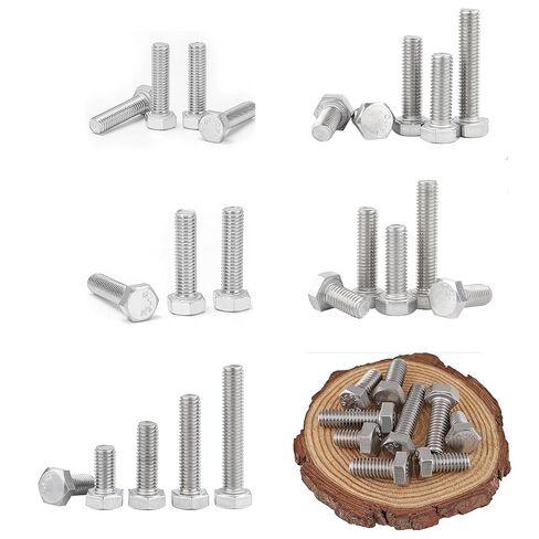 25pcs Hex Head Screw Bolts, (1/4-20 x 1-1/2") Hex Head Bolts, (Full Thread), 304 Stainless Steel (Silvery) in Kuwait