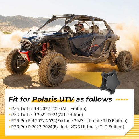 M MATI 4PCS Matte Flash Black 5 Lug Rim Cap for Polaris RZR Turbo Pro R 4 2022-2024 1523842-744 in Saudi Arabia