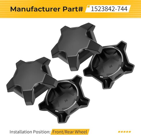M MATI 4PCS Matte Flash Black 5 Lug Rim Cap for Polaris RZR Turbo Pro R 4 2022-2024 1523842-744 in Saudi Arabia
