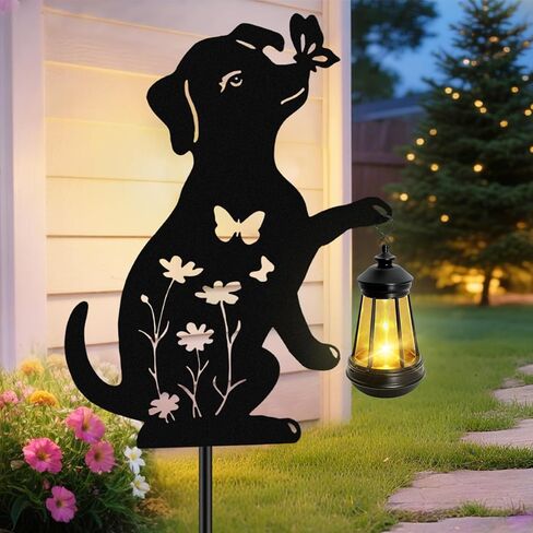 Solar Cat Hanging Lantern Outdoor, 2 Pack Black Cat Solar Lights, Cat Lover Gifts for Women Mom Grandma Birthday,Mother's Day,Waterproof Garden Ornaments Decor Outside Backyard,Patio,Pathway in Kuwait