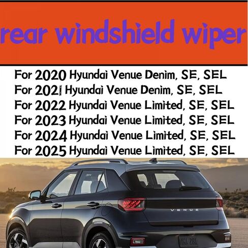 الخلفية ممسحة شفرة لشركة هيونداي المكان 2020 2021 2022 2023 2024 2025 محدودة SE SEL الدنيم الخلفي الخلفي ممسحة زجاج أمامي شفرة in Kuwait