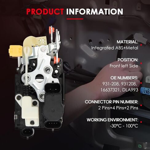 مشغل قفل الباب الجانبي للسائق الأمامي الأيسر من CCIYU لسيارة Chevy لسيارة GMC Silverado 1500 2500، Suburban 1500 2500، Tahoe، Sierra 1500 2500، Yukon، Yukon XL 1500 2500 1999-2000 # 931-208 in Kuwait