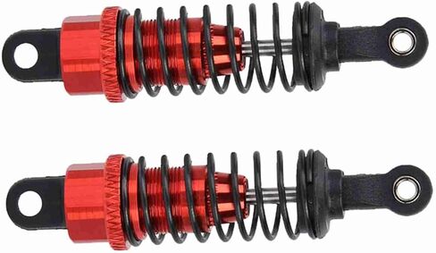 2PCS 1/18 Remote Control Car Metal Damper, Strong, sturdy, Excellent Damping Effect, Balanced Driving, 65mm Red, Made of quality material, comes with good elasticity springs, in Kuwait