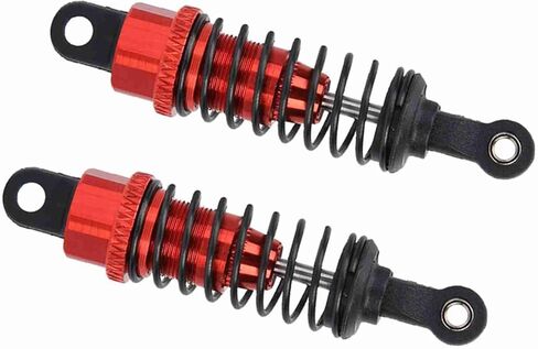 2PCS 1/18 Remote Control Car Metal Damper, Strong, sturdy, Excellent Damping Effect, Balanced Driving, 65mm Red, Made of quality material, comes with good elasticity springs, in Kuwait