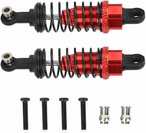 2PCS 1/18 Remote Control Car Metal Damper, Strong, sturdy, Excellent Damping Effect, Balanced Driving, 65mm Red, Made of quality material, comes with good elasticity springs, in Kuwait