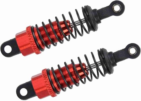 2PCS 1/18 Remote Control Car Metal Damper, Strong, sturdy, Excellent Damping Effect, Balanced Driving, 65mm Red, Made of quality material, comes with good elasticity springs, in Kuwait