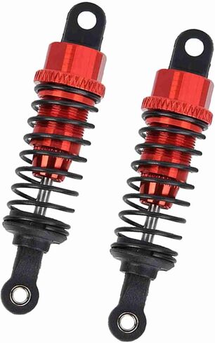 2PCS 1/18 Remote Control Car Metal Damper, Strong, sturdy, Excellent Damping Effect, Balanced Driving, 65mm Red, Made of quality material, comes with good elasticity springs, in Kuwait
