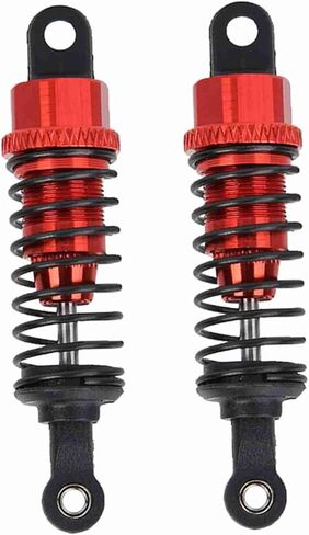 2PCS 1/18 Remote Control Car Metal Damper, Strong, sturdy, Excellent Damping Effect, Balanced Driving, 65mm Red, Made of quality material, comes with good elasticity springs, in Kuwait