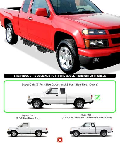 Tuxtreme Stainless Steel Pocket Steps Running Boards Side Bars Compatible with Ford Ranger Mazda B-Series 1999-2011 Super Cab 4-Door (Drilling Required) in Kuwait