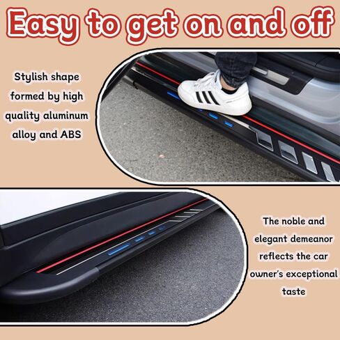 Running Boards for Hyundai Santa Fe Sport 2013-2018 Aluminum Side Steps with No Drill Bolt-On Installation Complete Kit Car Accessories (Black 2-PCS) (ZY) in Kuwait