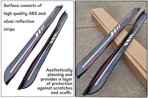 Running Boards for Hyundai Santa Fe Sport 2013-2018 Aluminum Side Steps with No Drill Bolt-On Installation Complete Kit Car Accessories (Black 2-PCS) (ZY) in Kuwait