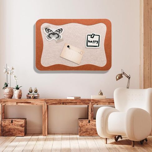 Double-Layer Two-Tone Felt Bulletin Board, 18" x 24" Cork Board for Office with Removable Adhesive Tabs & 20 Pins, Reusable Fabric Pin Board Alternative for Wall,for Home, Classroom in Saudi Arabia