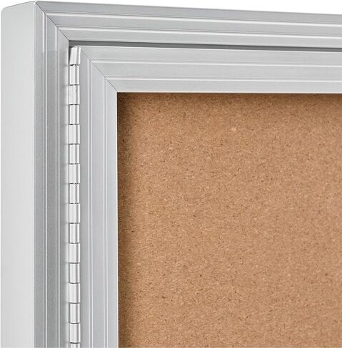 Global Industrial 3 Door Enclosed Bulletin Board, Self-Healing Cork, 2" Thick Lightweight Aluminum Frame, 72" W x 48" H, Shatter Resistant Acrylic Windows in Kuwait