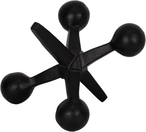 Black Metal Jacks Decorative Object – Abstract Sculpture Modern Home Decor Ornament – Shelf Styling & Coffee Table Decor for Bathroom, Office & Living Room – 7" x 5" in Saudi Arabia