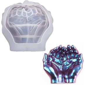 1Pcs Creative 3D Hand Shaped Tray Silicone Mold Model Hands Storage Box Ashtray Resin Mould Epoxy Resin Art Craft Mold Trinket Tray