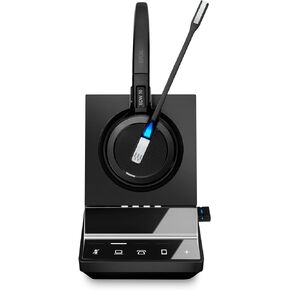 Sennheiser SDW 5016 (507016) Single-Sided Wireless DECT Headset for Desk Phone Softphone/PC& Mobile Phone Connection Dual Microphone Ultra Noise-Canceling, Black, 3 inches