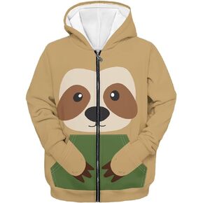Girls Hoodies Full Zip Up Hoody Sweatshirt with Pockets Top Kids Clothes