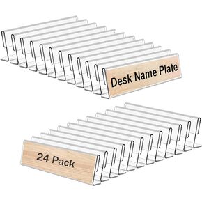 Dingelex 24 Pack Acrylic Desk Name Plate Holder, Office Business Desk Sign Holder Teacher Name Plate | Sign | Artswave - 2'' x 8''