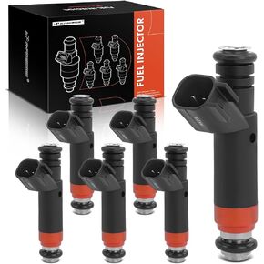 A-Premium Fuel Injectors Compatible with Ford F-150 1999-2003, F-150 Heritage 2004, E-150/E-150 Club Wagon/E-250 2003, E-150 Econoline/E-150 Econoline Club Wagon 1999-2002, Set of 6, Replace# 8001467N