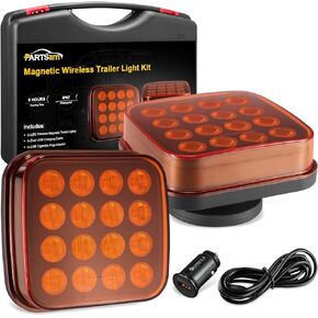 Partsam LED Wireless Strobe Light Magnetic Strobe Light Kit for Trucks, Rechargeable Flashing Beacon Lights, Magnetic Strobe Hazard Lights Emergency Lights for Vehicles Trucks Trailers