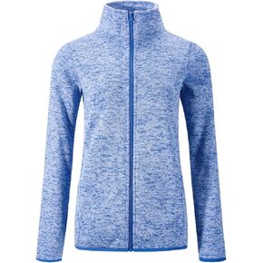 Dolcevida Women Fleece Zip Up Jacket Light Sweater Jacket(Blue Heather, M)