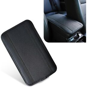 1 PC Car Center Console Armrest Box Cover, 12.3In x 7.5In Waterproof Fiber Leather Vehicle Armrest Seat Box Protector, Universal Automotive Armrest Accessories for Truck SUV Car (Black)
