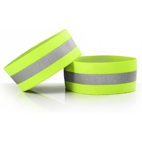 CSYSX (عبوة من 2) أساور معصم عاكسة عالية الوضوح لركوب الدراجات والجري والذراع وأشرطة الكاحل وأشرطة الساق وكمشبك أساور للدراجة in Kuwait