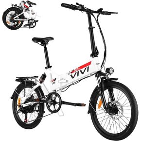 Vivi Electric Bike, 20" Folding Electric Bike 500W Ebikes for Adult, Foldable Ebike with 48V Removable Battery, Professional 7 Speed Adult Electric Bicycle Commuter Bike Full Suspension Cruise Control