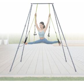 Aerial Yoga Stand Frame - Steel Freestanding Yoga Stand Support Up to 550 LBs for Indoor & Outdoor - Perfect Yoga & Gymnastics Equipment Stand for Hooks, Hammocks, Silk, Lyra, Punching Bag