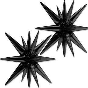 PartyWoo Silver Star Balloons, 10 pcs Starburst Balloons Different Sizes Pack of 42 Inch 27 Inch 22 Inch Star Explosion Balloons, Large Star Foil Balloons for Birthday Decorations, Party Decorations