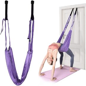 Adjustable Leg Stretching Strap, Yoga Fitness Flexibility Door Stretcher Strap/Back Bend Assist Trainer, Yoga Swing for Aerial Yoga Ballet Cheer Gymnastics Taekwondo Dancers
