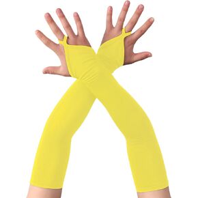 Women's Spandex Costume Long Gloves 19" Length Halloween Party Rave Stretchy Fingerless Gloves