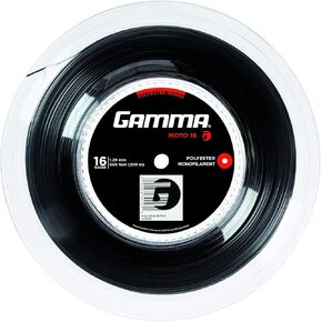 Gamma Sports AMP MOTO Tennis Racket String Polyester Series- Heptagonal Shape Delivers Maximum Ball Bite, Spin, Power, and Control - 16 or 17 Gauge (Black, Lime)